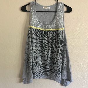 Rewind XL animal print Tank Top NWOT